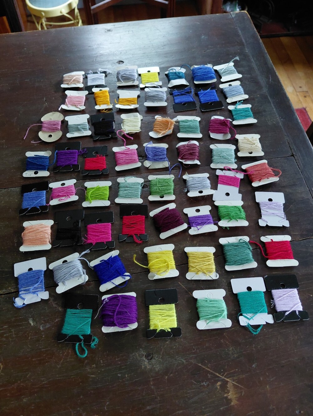 Large bundle colorful cotton embroidery floss - 59 various wound colors lot